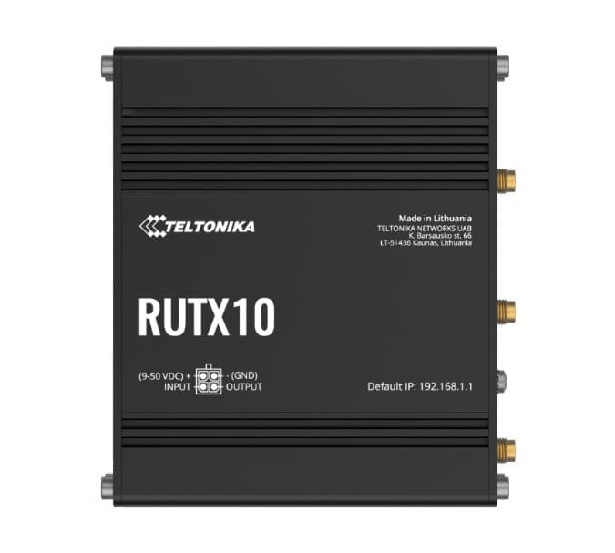 Teltonika RUTX10 Professional Ethernet Router, Industrial Ethernet Router/VPN/Firewall (NO-LTE) with Dual Band WiFi 5 802.11ac, PSU included