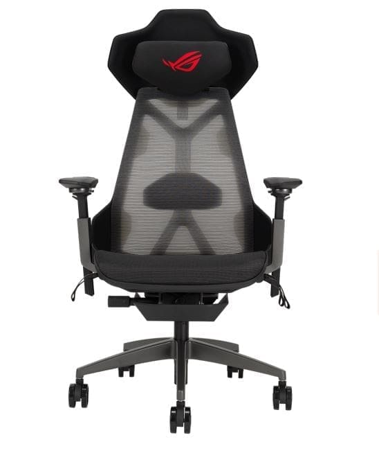 ASUS ROG Destrier Ergo Gaming Chair - Black, 150kg Load, 3D 360° Armrests, 90-135° Tilt, 7cm Lumbar, Aluminum Base, 75mm PU Casters, Class 4 Gas Lift