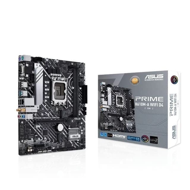 ASUS PRIME H610M-A WIFI D4-CSM mATX-Motherboard, LGA1700, DDR4 64GB, PCIe 4.0, 2× M.2, Wi-Fi 5, 1GbE