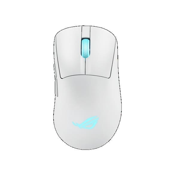 ASUS ROG Keris II Origin Gaming Mouse Moonlight White, ROG Micro Switch II, USB/Bluetooth/RF 2.4GHz, 8000 Hz, AURA Sync, 2 m paracord