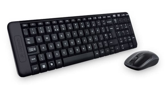 Logitech MK220 Wireless Keyboard Mouse Combo Much smaller design, same keys 2.4 GHz 128-bit AES encryption Fewer battery hassles