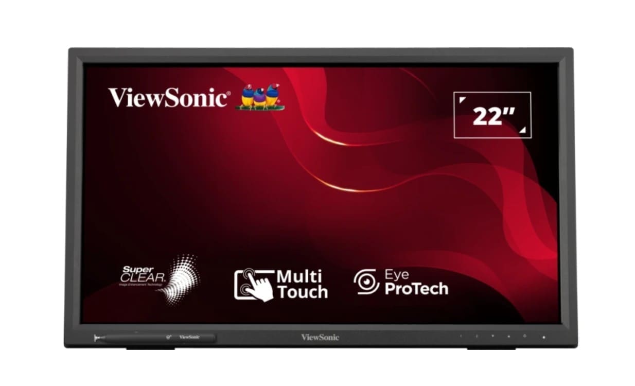 ViewSonic TD2223-2 22” IR Touch Monitor, Intuitive 10-point touchscreen, Finger, stylus, and glove touch compatible, Magnetic pen placeholder