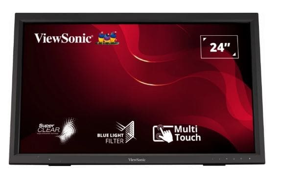 ViewSonic 24” TD2423 IR 10 Point Touch Advanced Ergonomics, Magnetic Pen Holder, 40 degrees Tilt, 7H Hardness VESA 100, Glove, Multi OS Touch Monitor
