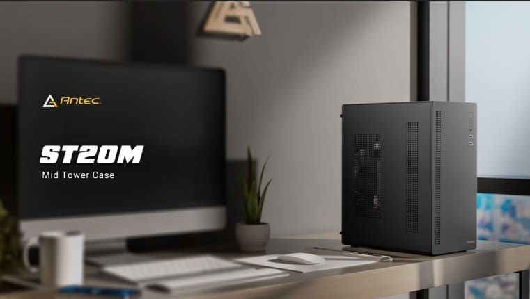 Antec ST20M + VPA550P, Mid Tower, mATX/ITX, 1x120mm Rear Fan, GPU ≤265mm, CPU ≤150mm, 550W PSU, Active PFC, 2x PCIe