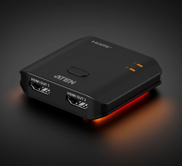 Aten Essential 2-Port True 4K HDMI Splitter, EDID Sync™, One HDMI source shares two True 4K displays, LPCM 7.1, Dolby® DTS-HD Master Audio™