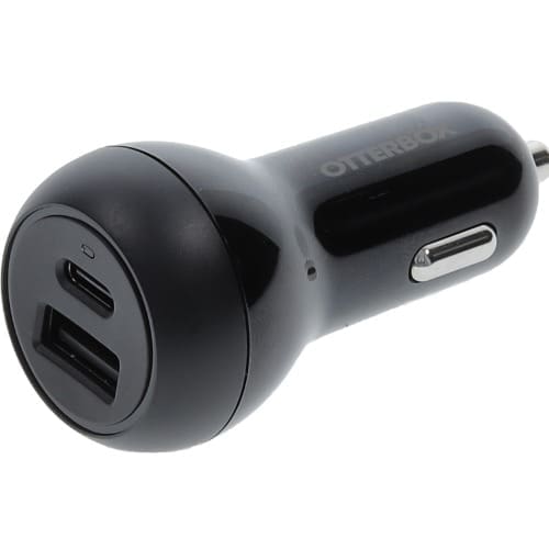 OtterBox 32W Dual Port (USB-C PD 20W + USB-A 12W) Standard Fast Car Charger - Black (77-98235),Fast-Charging for Samsung iPhone, 2 Years Warranty