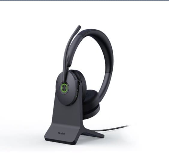 Yealink WH68 Hybrid with Charging Stand DECT Bluetooth Wireless Technology, 4-Mic Hybrid ANC, 4-Mic Noise Cancellation, All-Day-Wearing Comfort