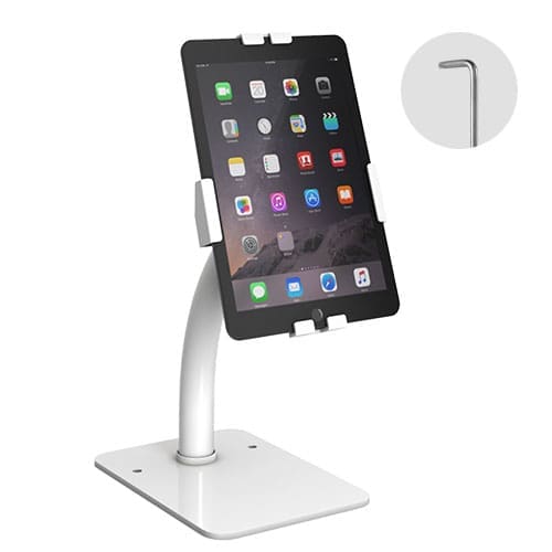Brateck MPBT-PAD33-03 Universal Anti-Theft Tablet Countertop Fit most 7.9” to 11” Tablets - White 160x230x415mm, Anti-Theft Locking Screw (LS)