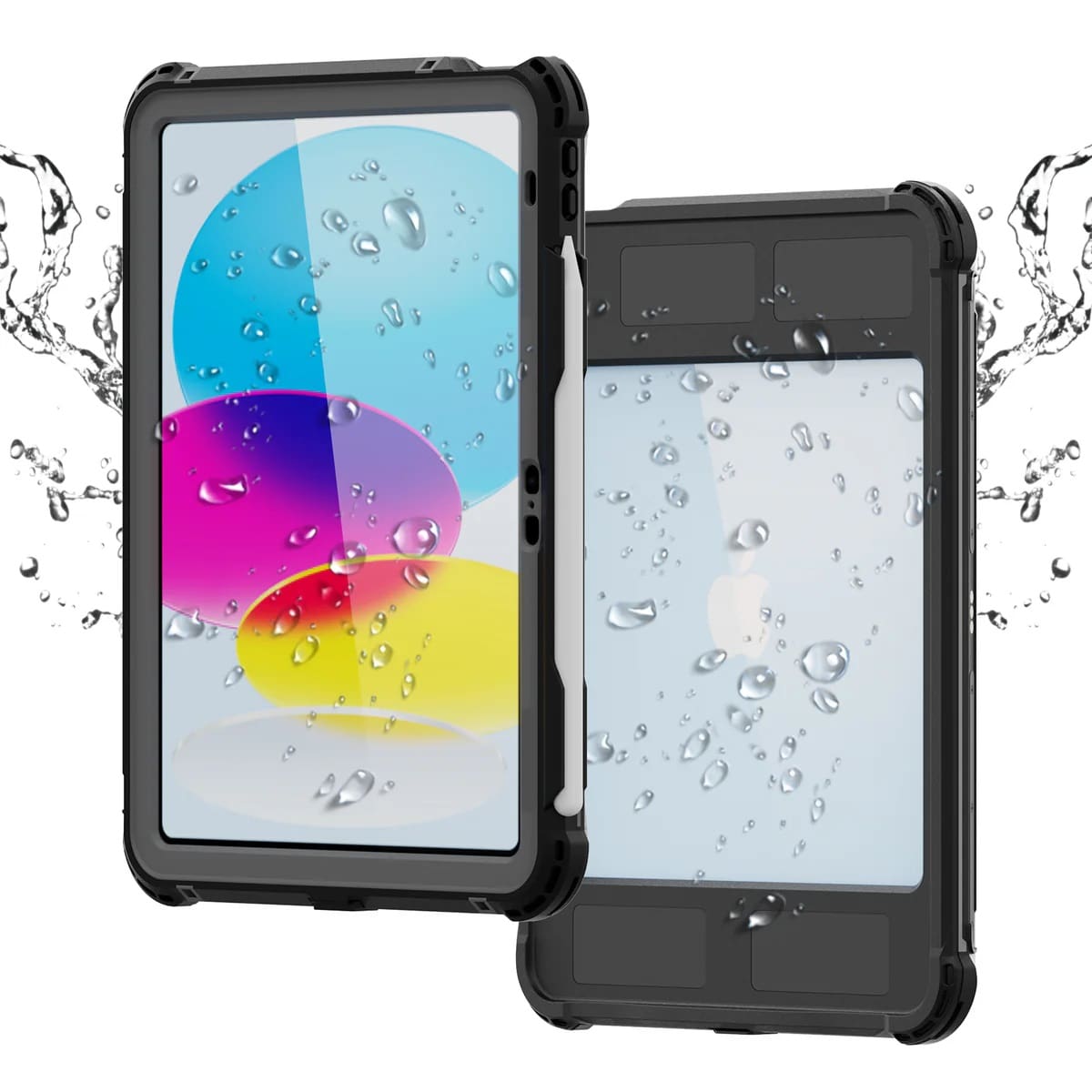 USP Apple iPad Air (11") (M2) (6th Gen) / iPad (10.9") (5th/4th Gen)WaterProof Case Black - IP68, Reliable Durable, Drop Protection,5 Years Warranty