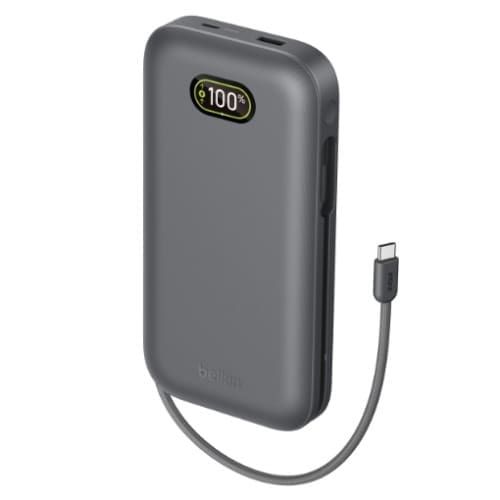 Belkin UltraCharge Pro Laptop Power Bank 27K with140W Integrated USB-C Cable(30cm) - Charcoal(BPB040fqCH),2xUSB-C,1xUSB-A,$2,500 CEW, 2 Years Warranty