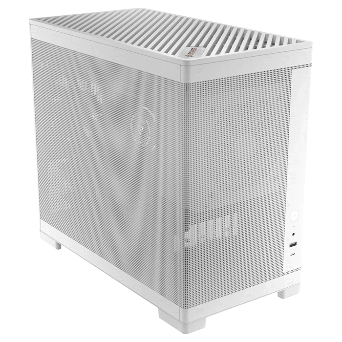 OKINOS Mini Art 4 - White, Mini Tower, Micro-ATX/ITX, Mesh Panels, USB-C 10Gbps, 3 Fans, 240mm Radiator, 330mm GPU Clearance