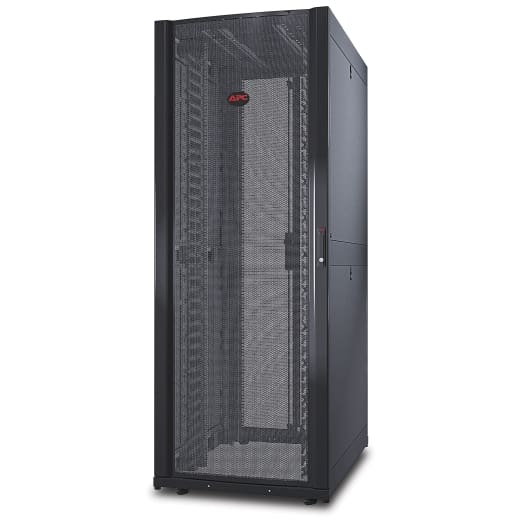 APC NetShelter SX, Networking Rack Enclosure, 42U, Black, 1991H x 750W x 1070D mm with Casters, Feet, Vertical Cable Managers, Side Panels