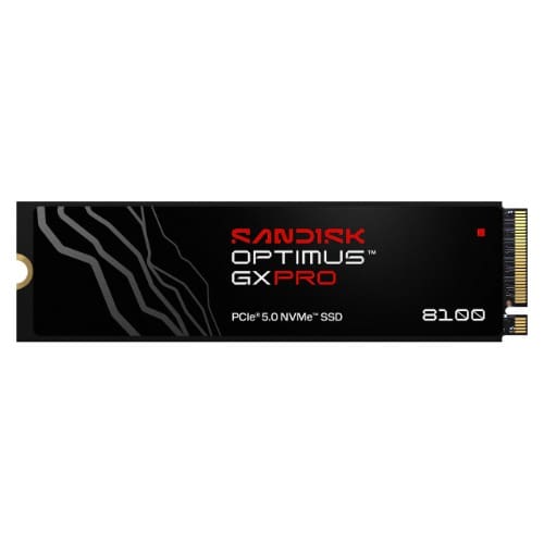 SanDisk Optimus GX PRO 8100 2TB NVMe M.2 2280 Internal SSD, PCIe Gen5 x4, Up to 14,900MB/s Read 11,000MB/s Write, S3-M, No Heatsink, 5-Year Warranty