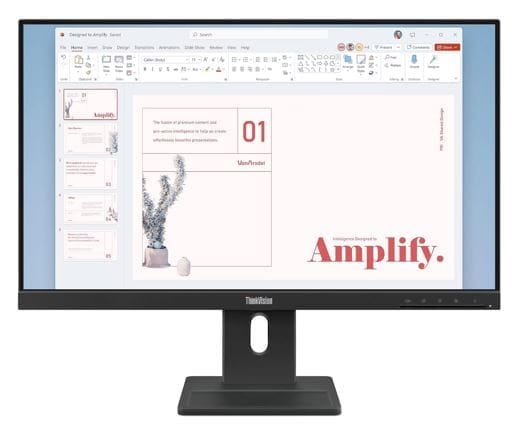 LENOVO ThinkVision E24-40 23.8"/24" 100Hz FHD IPS Monitor 1920x1080 16:9 4ms Height Adjust Tilt Pivot Swivel HDMI DP VGA Speakers VESA ~ Alternate 63E