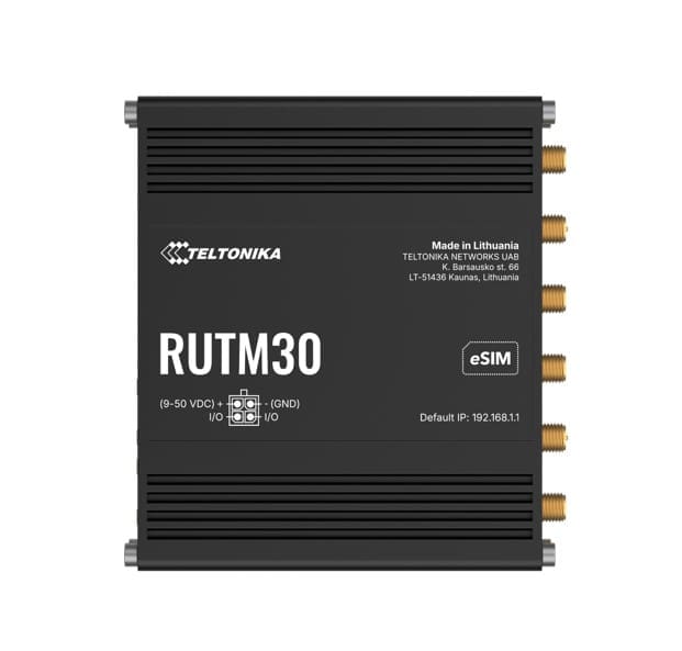 Teltonika RUTM30 Compact 5G Router, 5G dual SIM cellular, 5 Gigabit Ethernet ports, Dual-Band Wi-Fi, Backward Compatible with 4G, PSU included