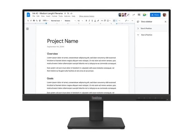 LENOVO ThinkVision S22-4E 21.5" FHD IPS Monitor 1920x1080 100Hz 16:9 4ms Anti-Glare Titl VGA HDMI VESA 3yr wty Black