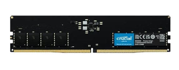Crucial 32GB (1x32GB) DDR5 UDIMM 4800MHz CL40 Desktop PC Memory Tray